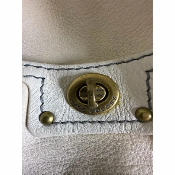 Marc Jacobs Vintage White Leather Handbag Y2k - Picture 9 of 11